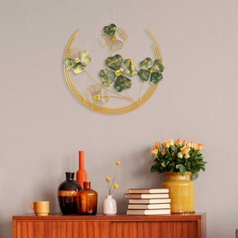 Wallity Haiyang Accesorio Decorativo de Pared de Metal Verde y Dorado